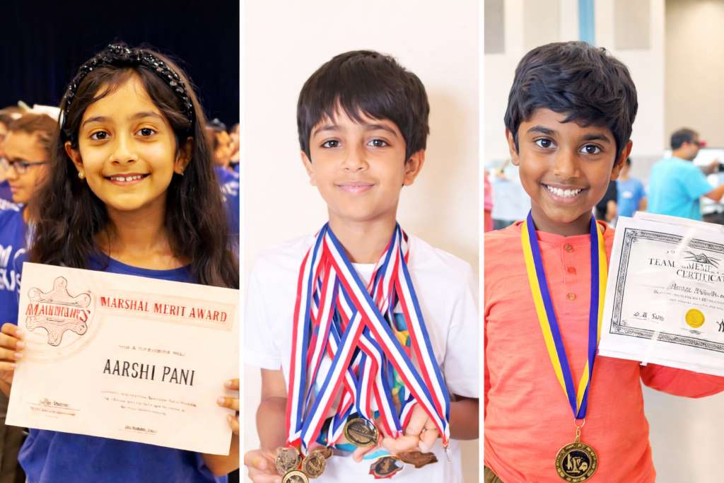 Prof Ved students with awards and medals